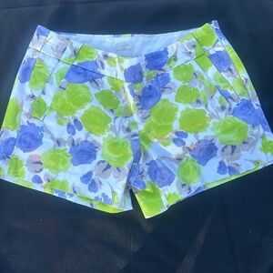 J.CREW Stretch Chino City Fit Floral Watercolor Purple Green white Shorts Sz 8